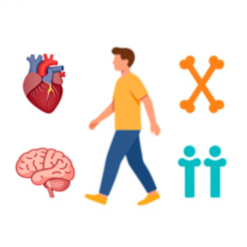 Infographic of walking benefits for longevity