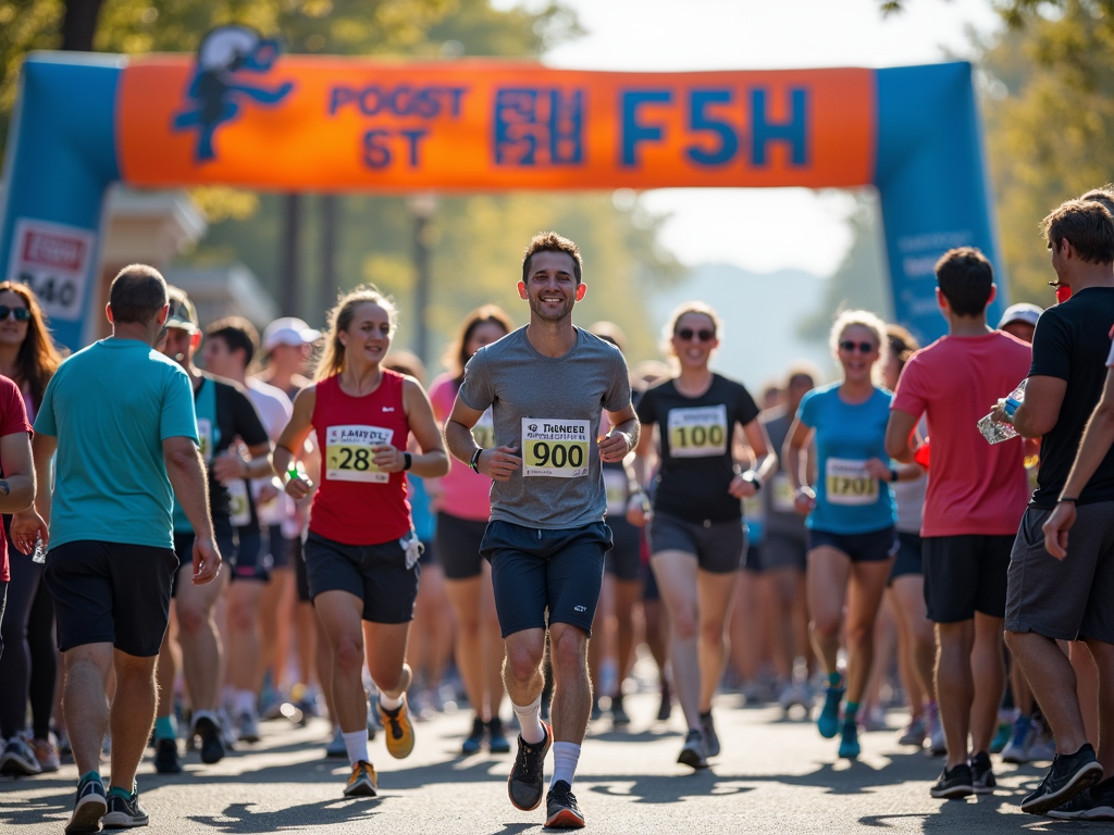 Finish line of 5K race