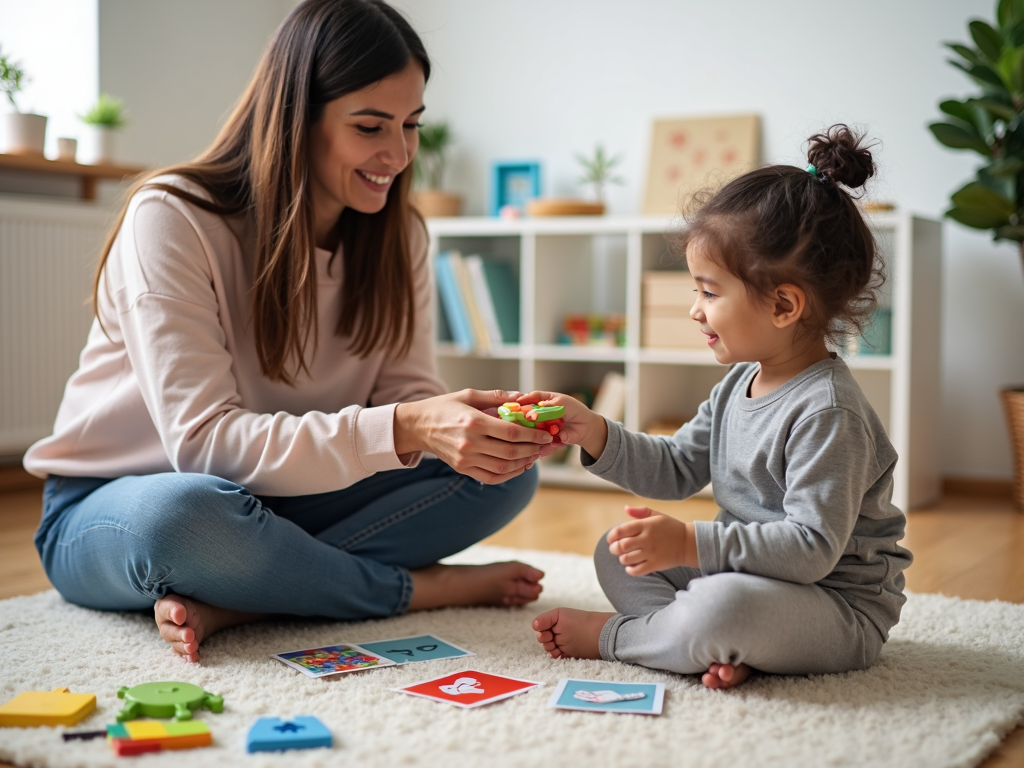 Therapist and child engaging in ABA therapy session