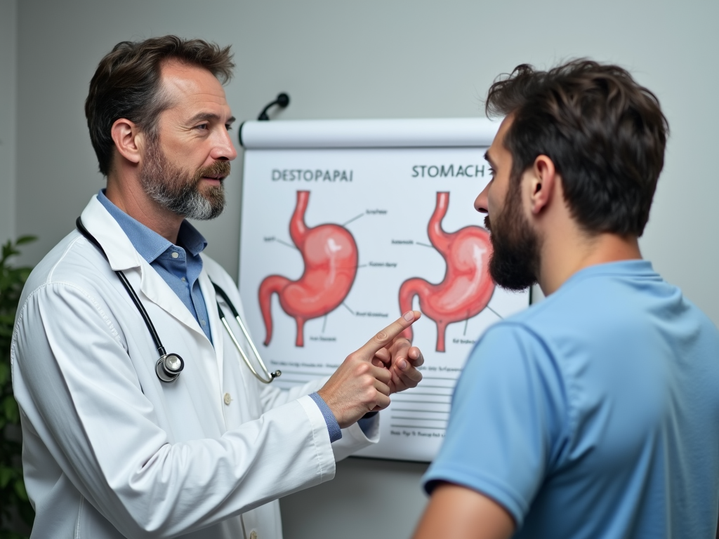 Doctor explaining nausea causes