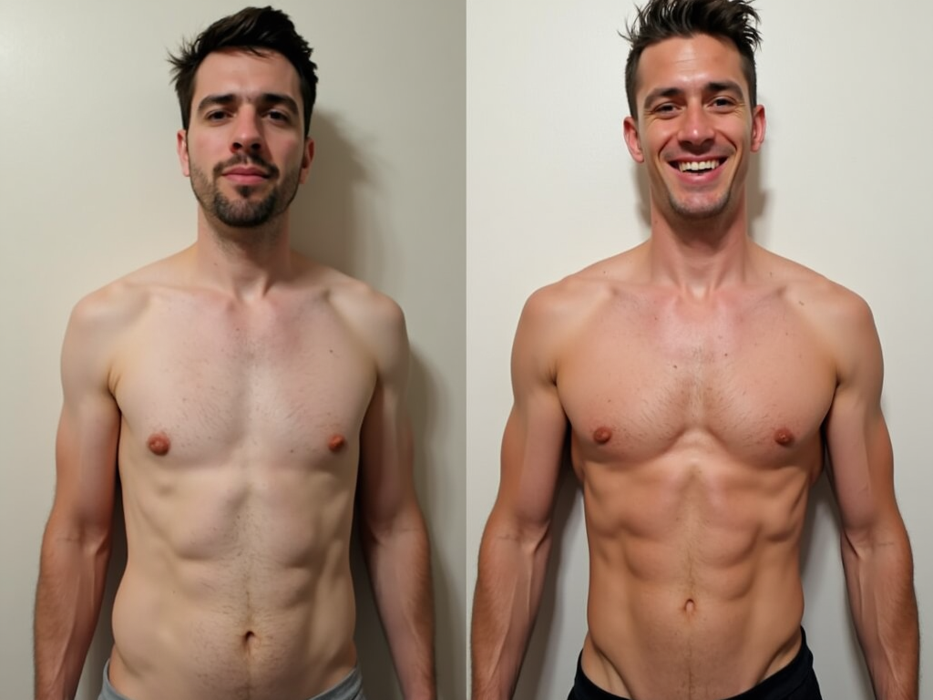Before and after high-intensity cardio transformation