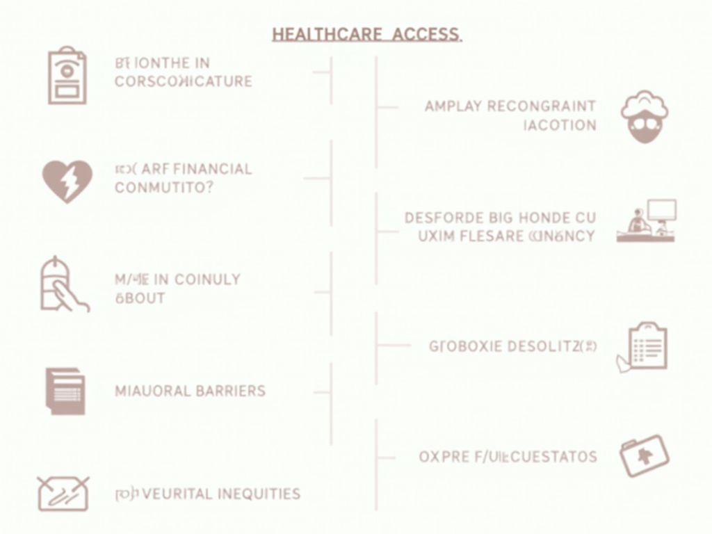 Infographic illustrating the main barriers to healthcare access.