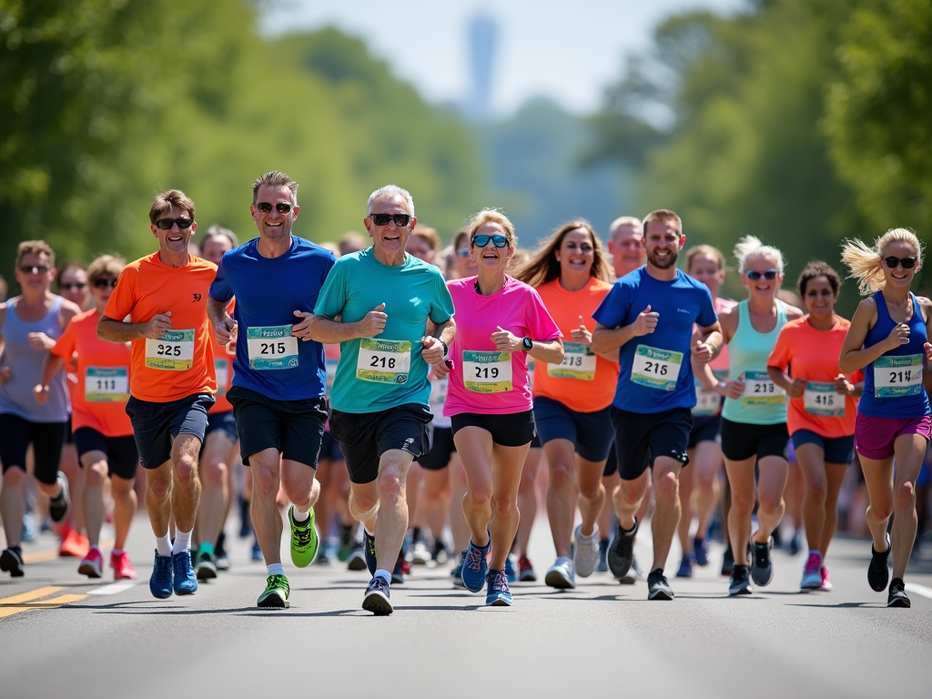 Participants enjoying a 5K race on a sunny day