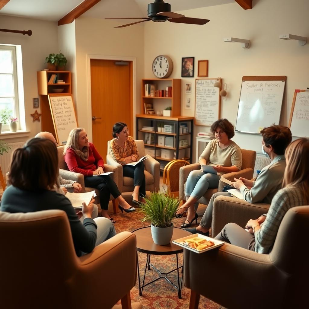 Support group for chronic food allergy patients sharing experiences