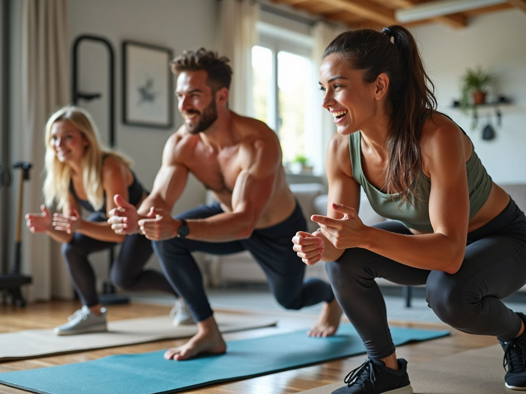 Family workout session