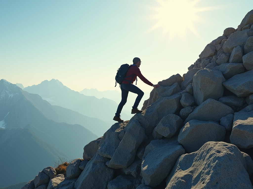 Person overcoming challenges.