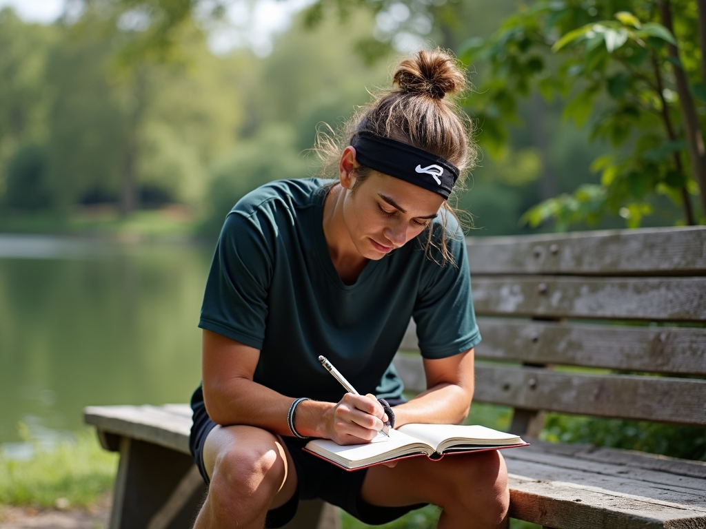 Runner reflecting on their race performance.