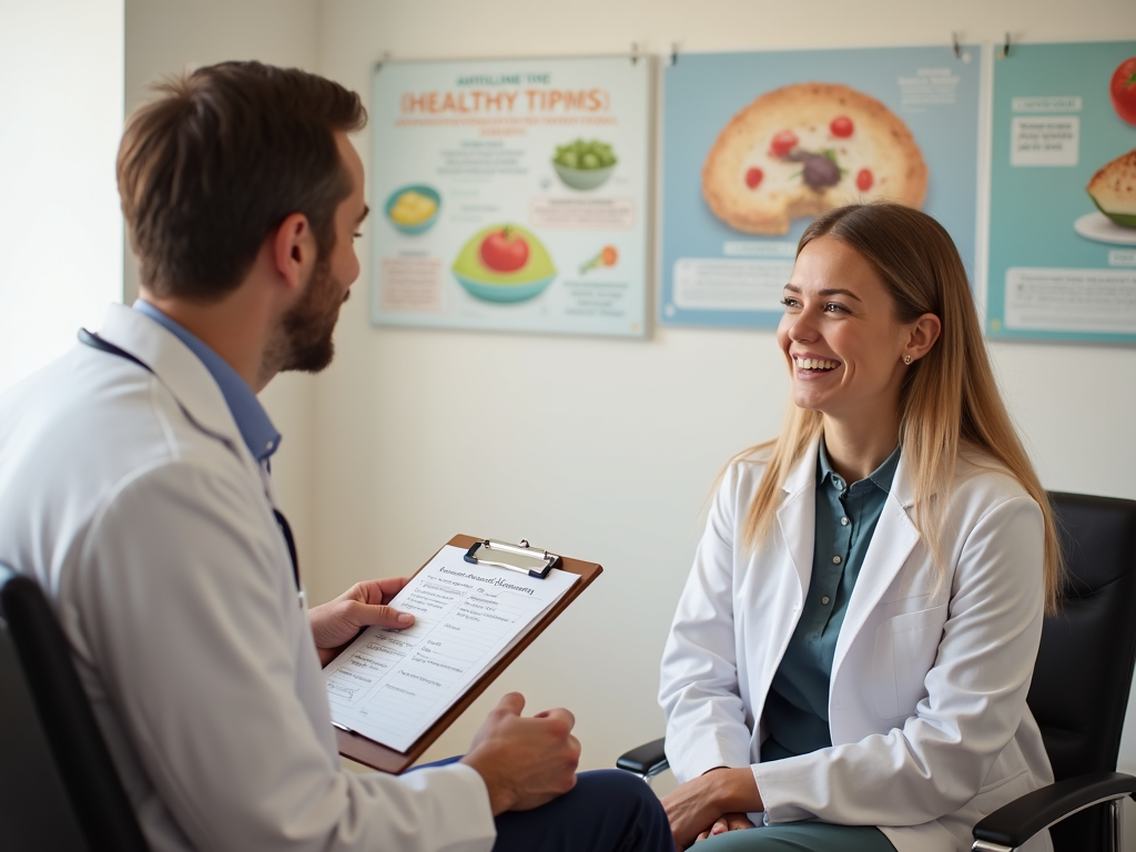 Person discussing chronic food allergy treatment with a doctor.