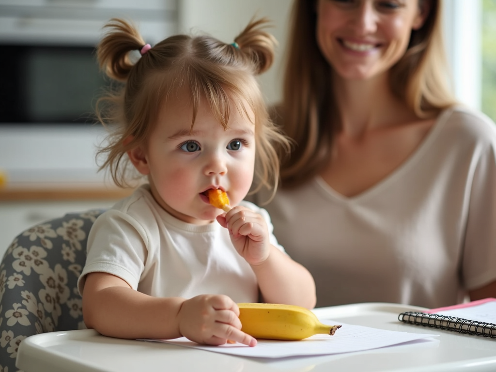 Parent introducing safe foods to a child with Chronic FPIES.