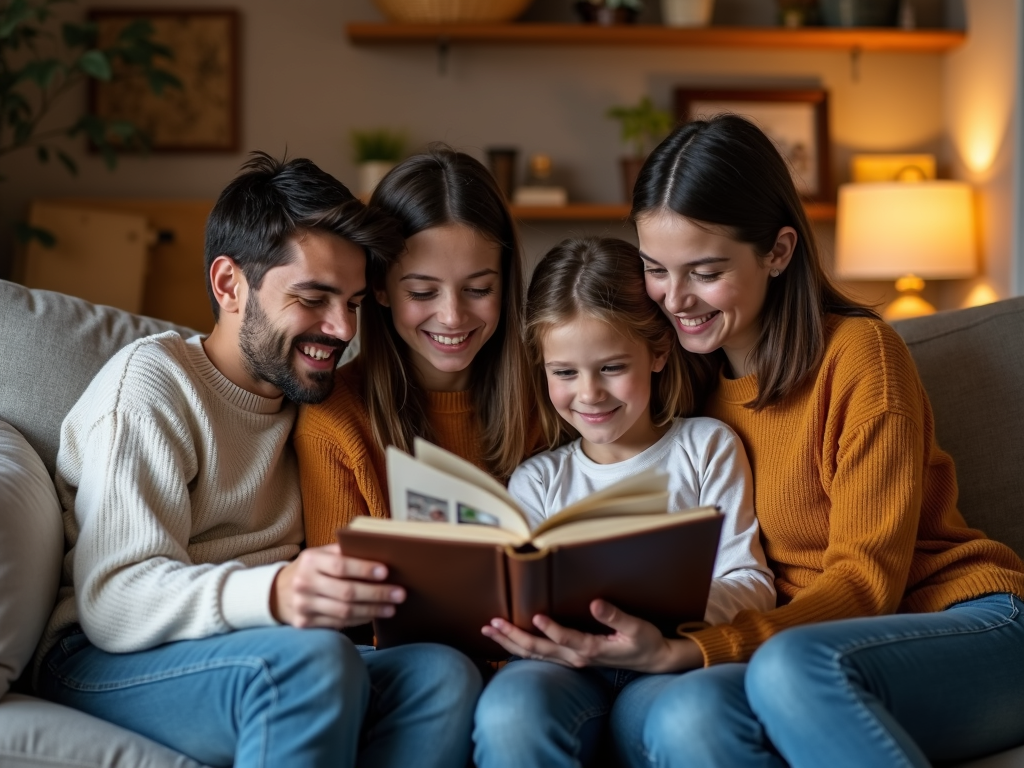 Family enjoying quality time together at home.