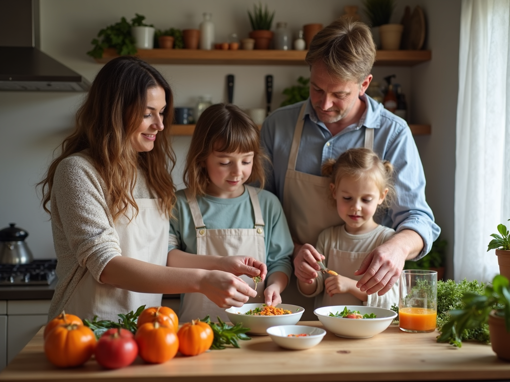 Family cooking together to manage FPIES diet