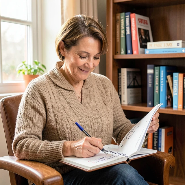 Woman practicing CBT journaling techniques from Mayo Clinic Guide