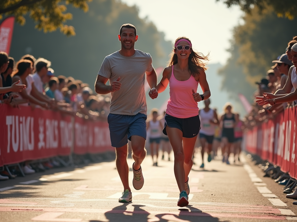 Family celebrating finishing their first 5K