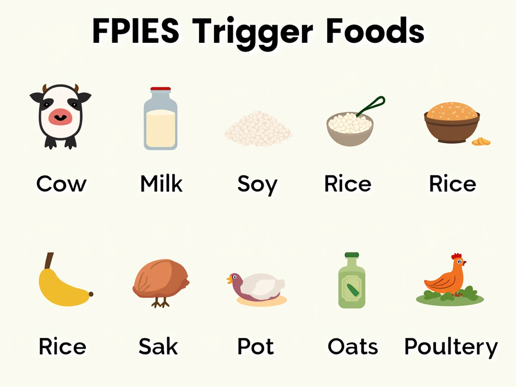 Infographic of common FPIES trigger foods