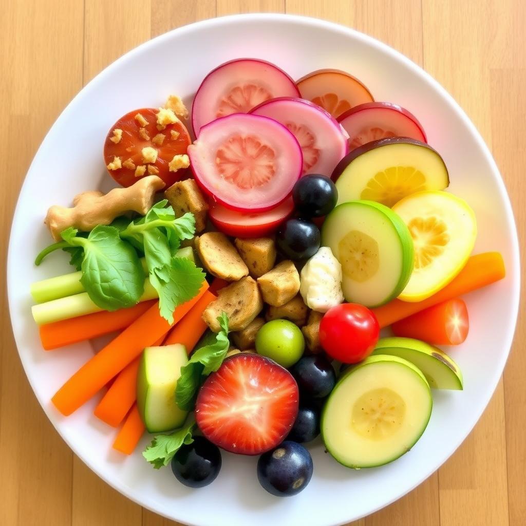 A diverse plate filled with safe foods for FPIES diets