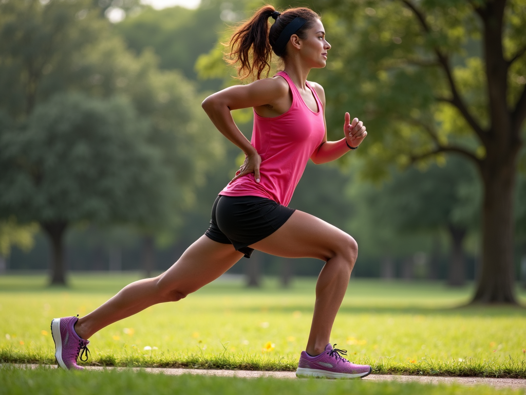 Runner doing hamstring stretch