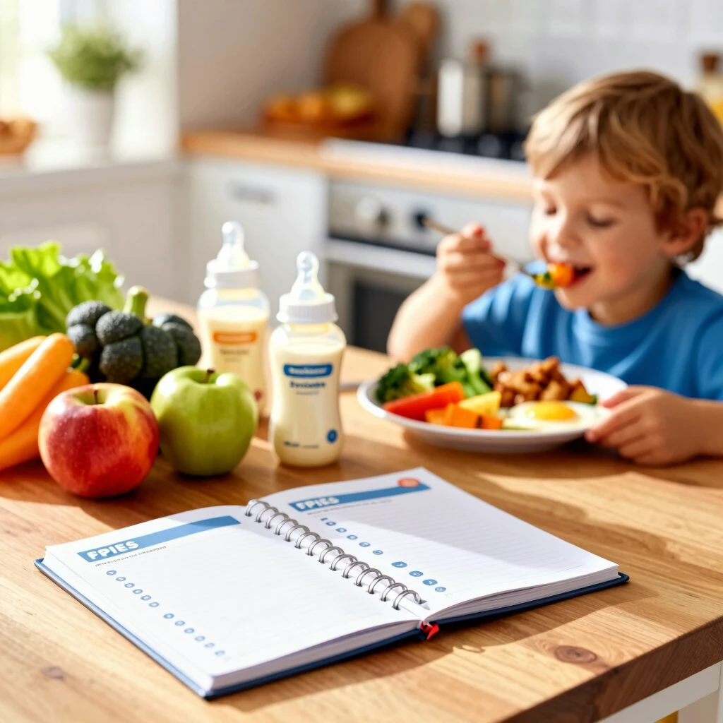 Family preparing and enjoying FPIES-safe meals in a sunny kitchen