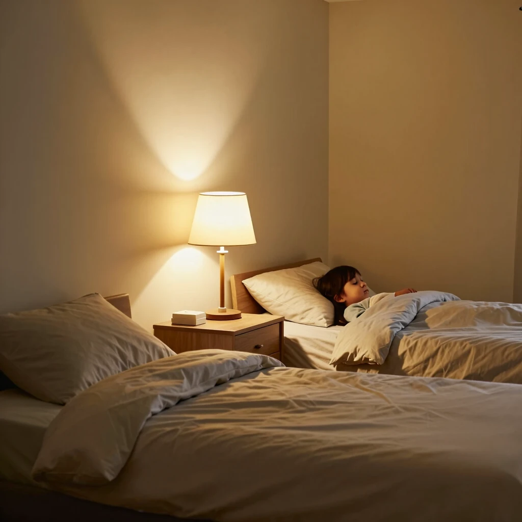 Peaceful and relaxing family bedroom designed for good sleep