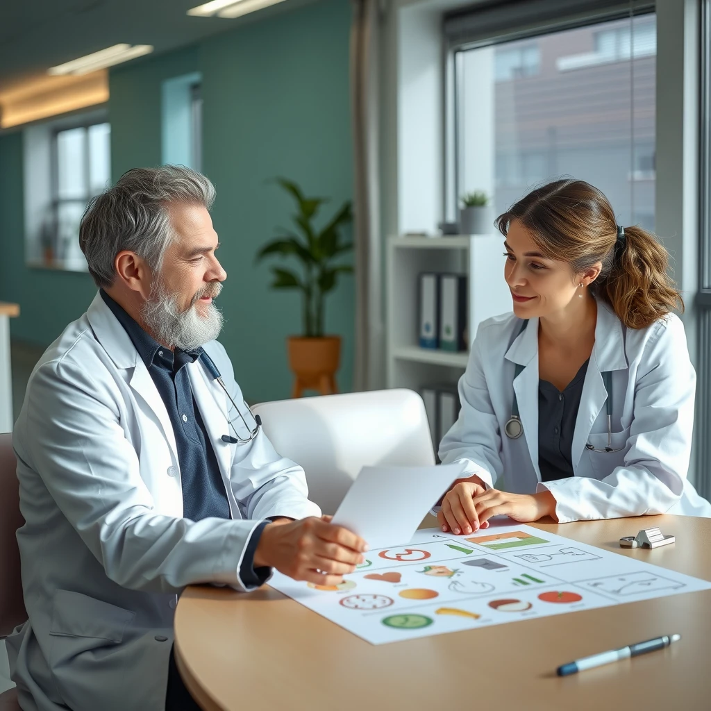 Doctor discussing food allergy management with a patient