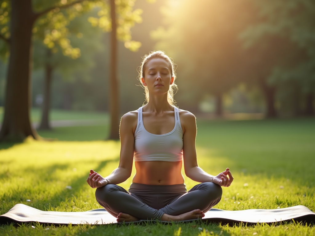 Person practicing mindfulness outdoors.