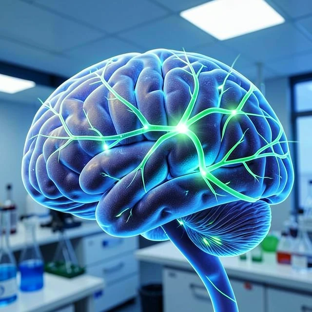 3D brain illustration showing CBT thought-emotion-behavior links