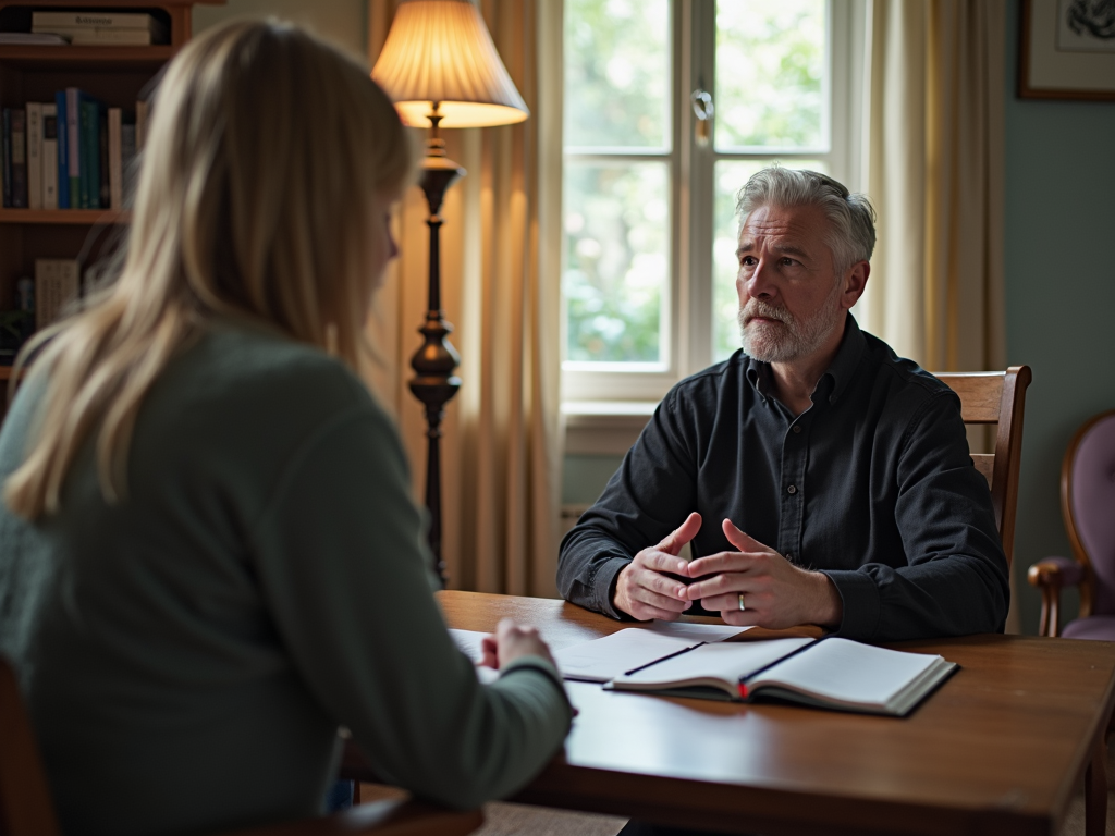Counselor and client in a therapy session