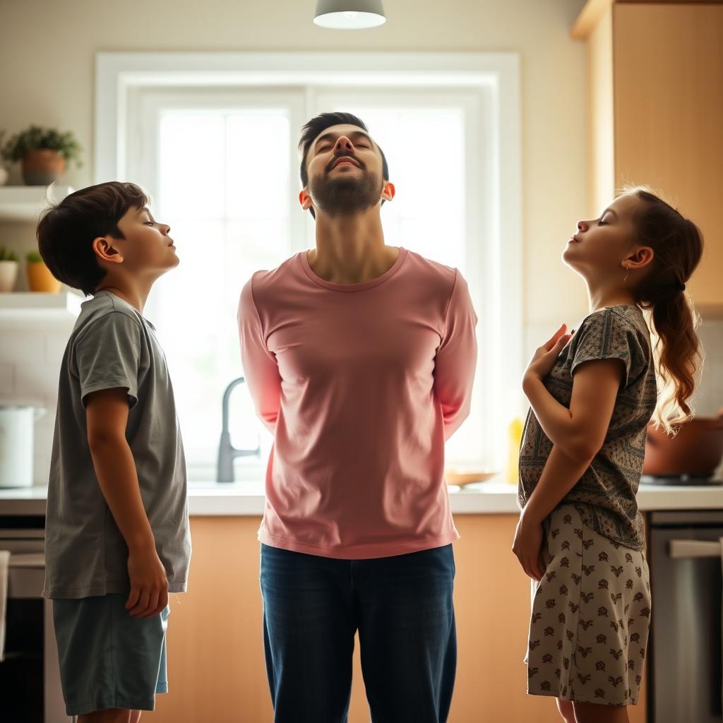 Family practicing a mindful breathing break