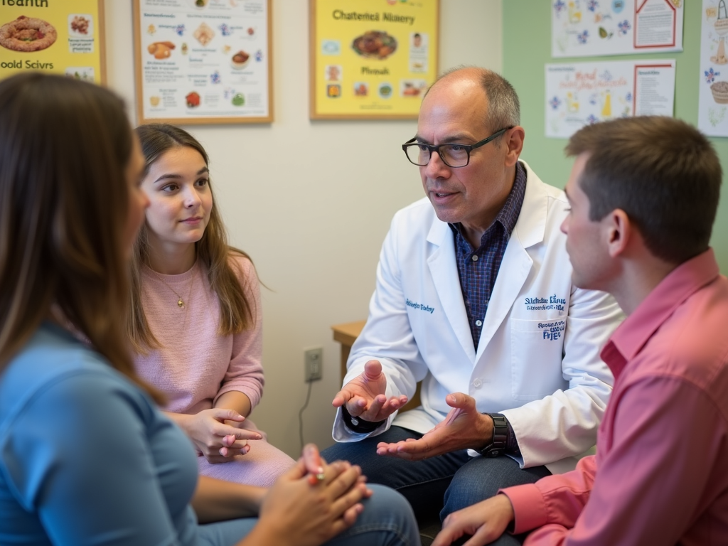 Doctor discussing FPIES with parents