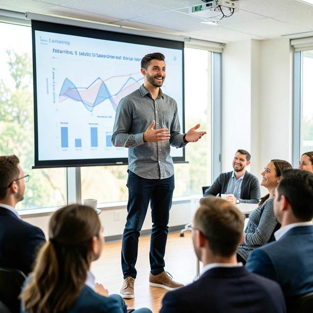 Man successfully using CBT exposure for public speaking anxiety