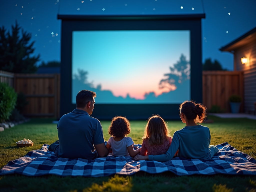 Family outdoor movie night.