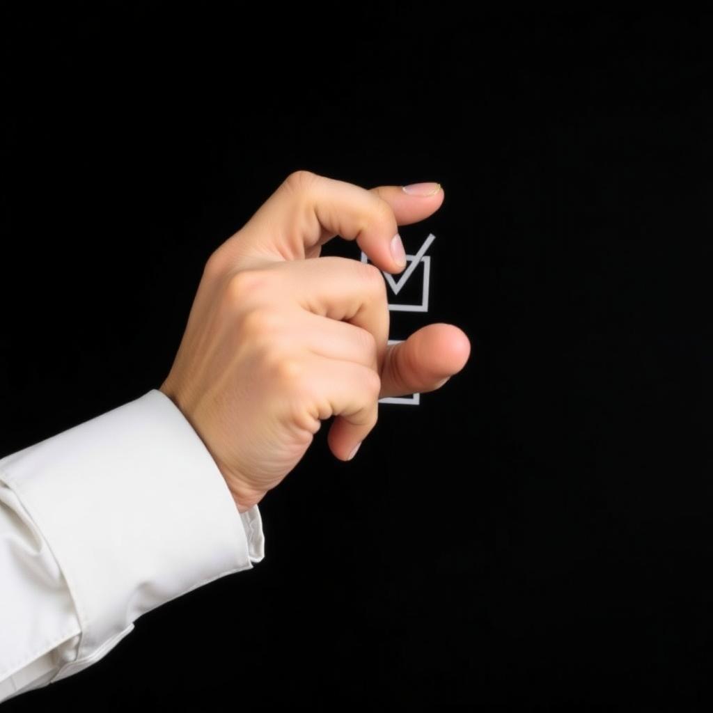 A close-up of a hand checking off a task on a to-do list, with a satisfied expression. The background is blurred, focusing on the sense of accomplishment.