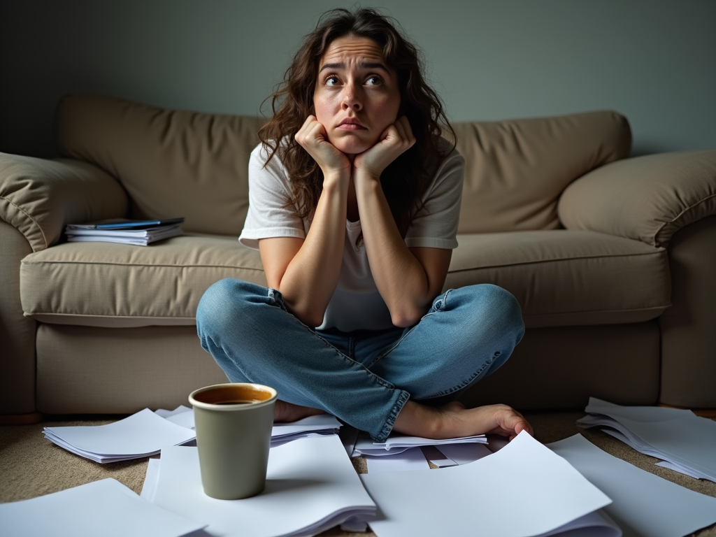 A person with chronic fatigue feeling overwhelmed by daily tasks.