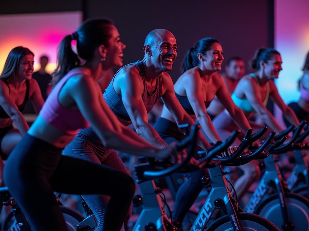 Spin class for cardio workout
