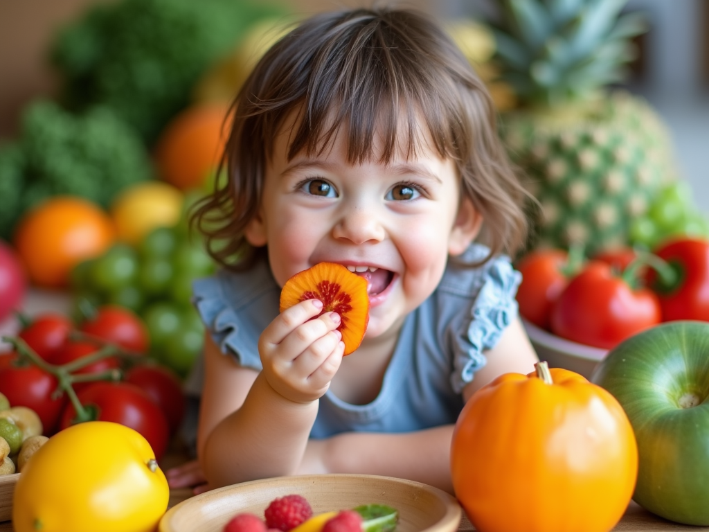 Child enjoying healthy food