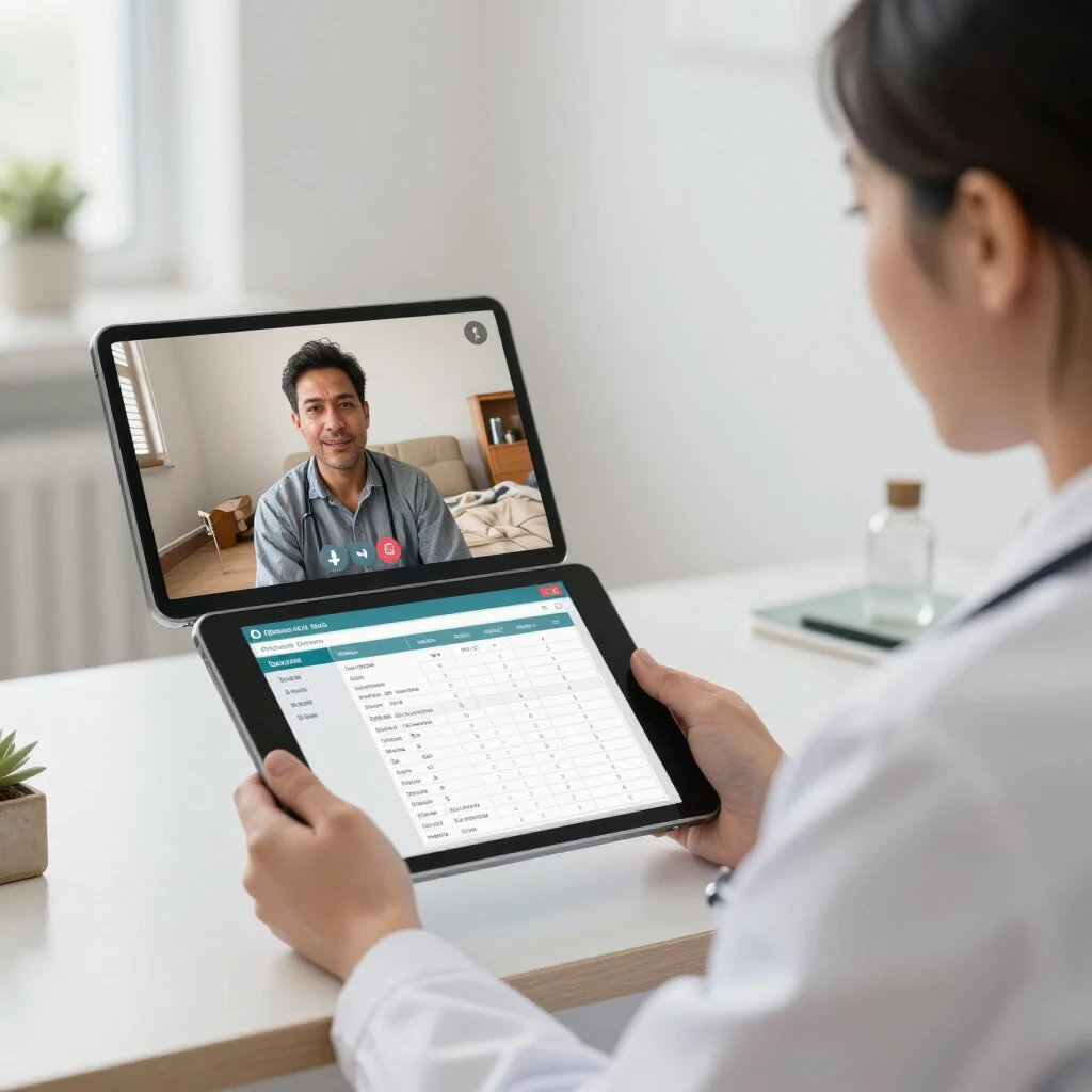 Healthcare provider conducting a telemedicine visit
