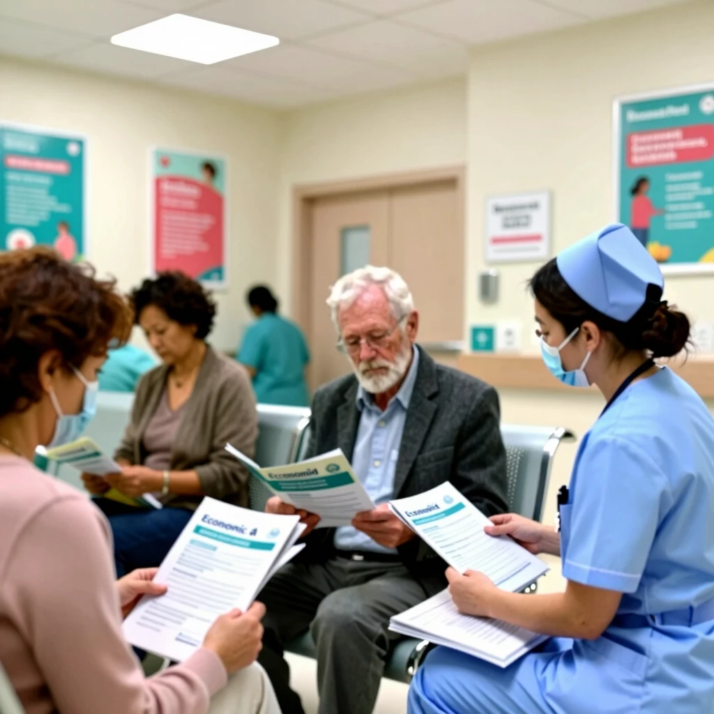 Diverse patients receiving support at an urban health clinic