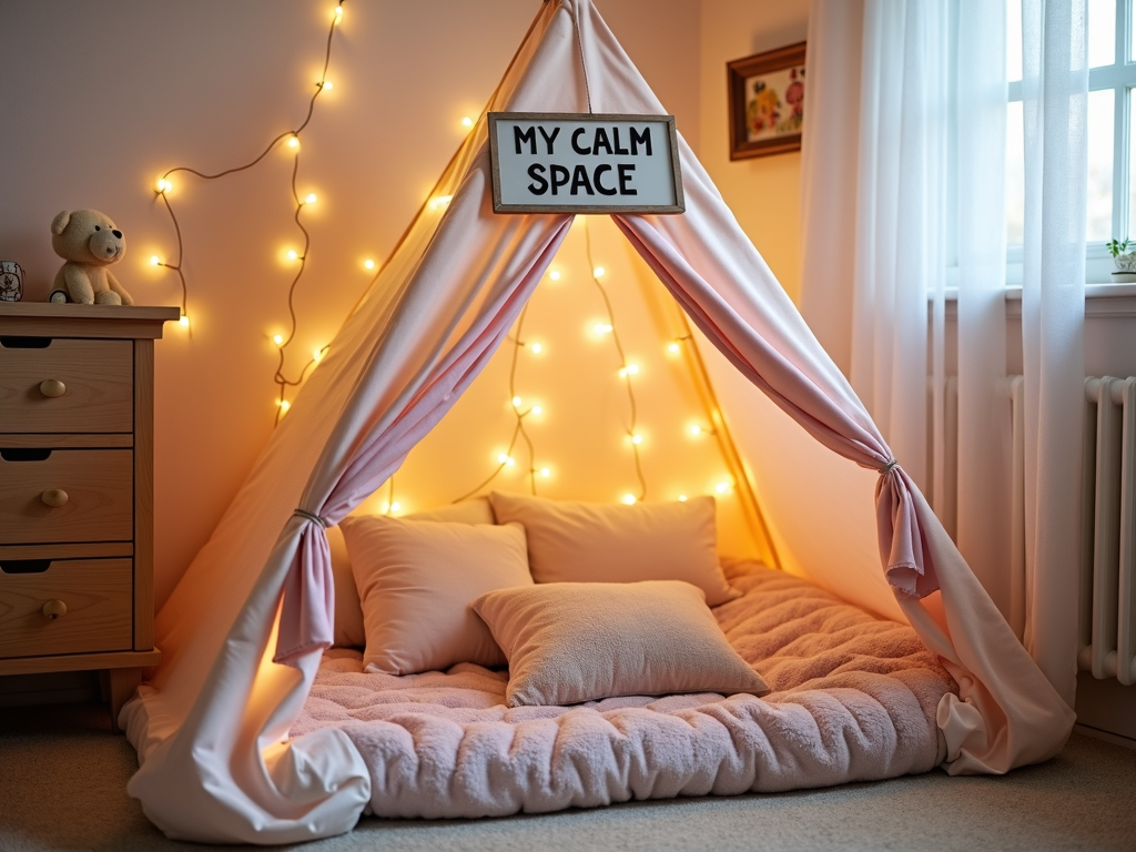 A personal safe space for a child with autism to retreat and relax.