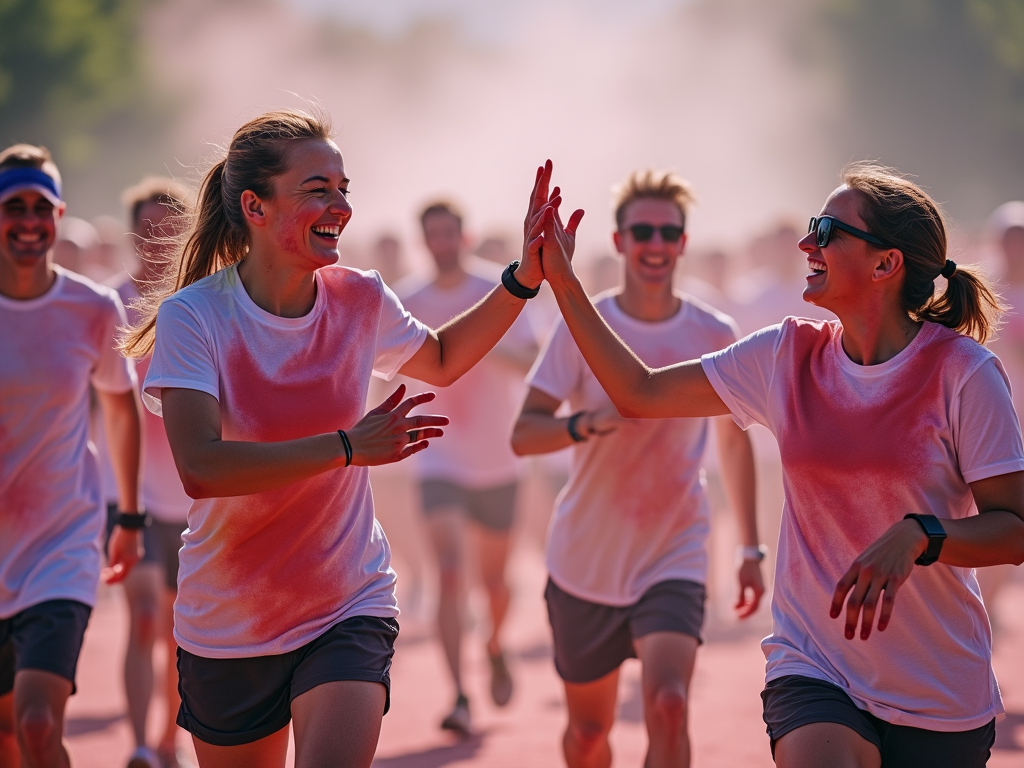 Participants enjoying a color run 5K