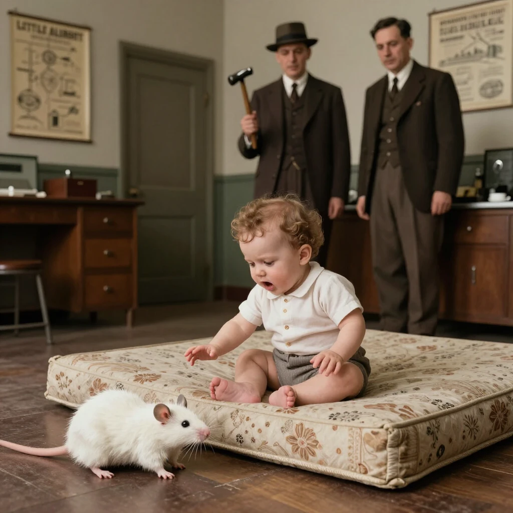 The Little Albert experiment showing conditioned fear in classical conditioning