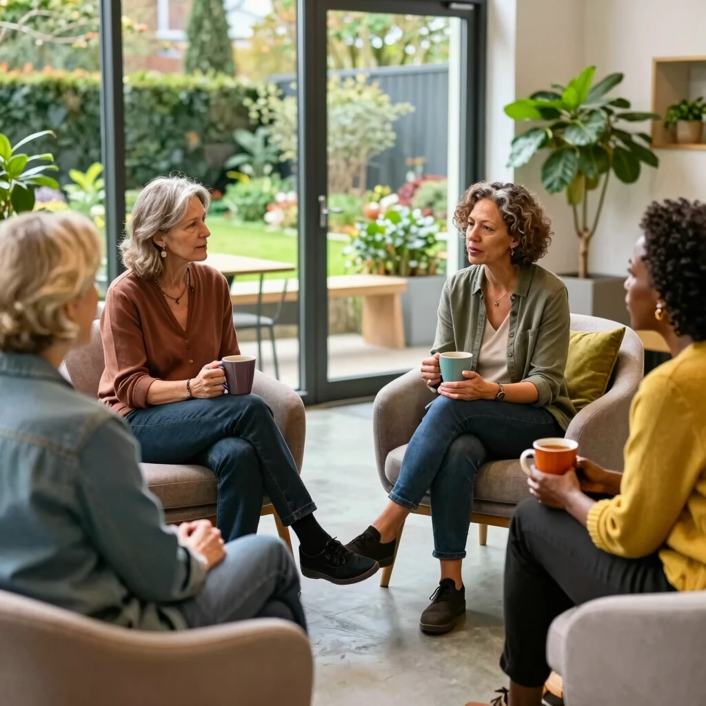 Support group discussing coping with chronic fatigue