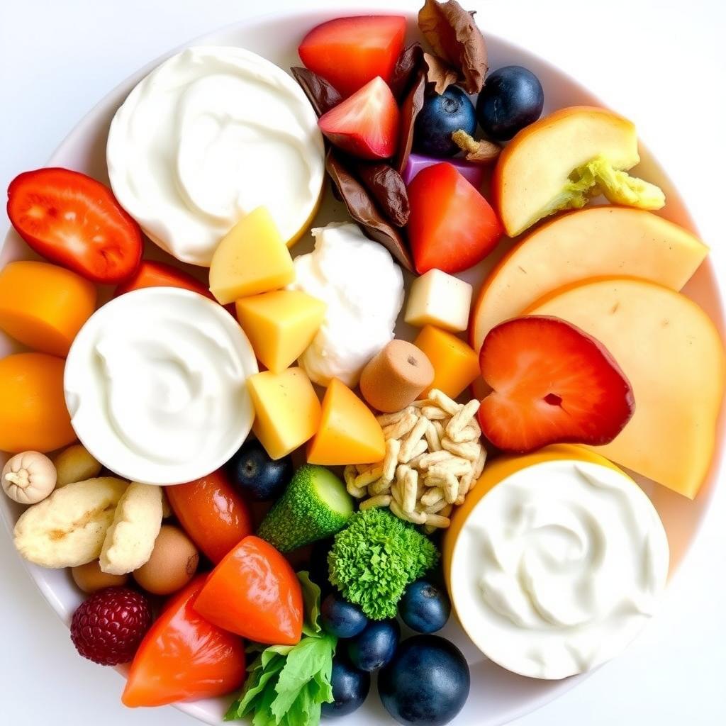Gut-friendly foods to support microbiome health.