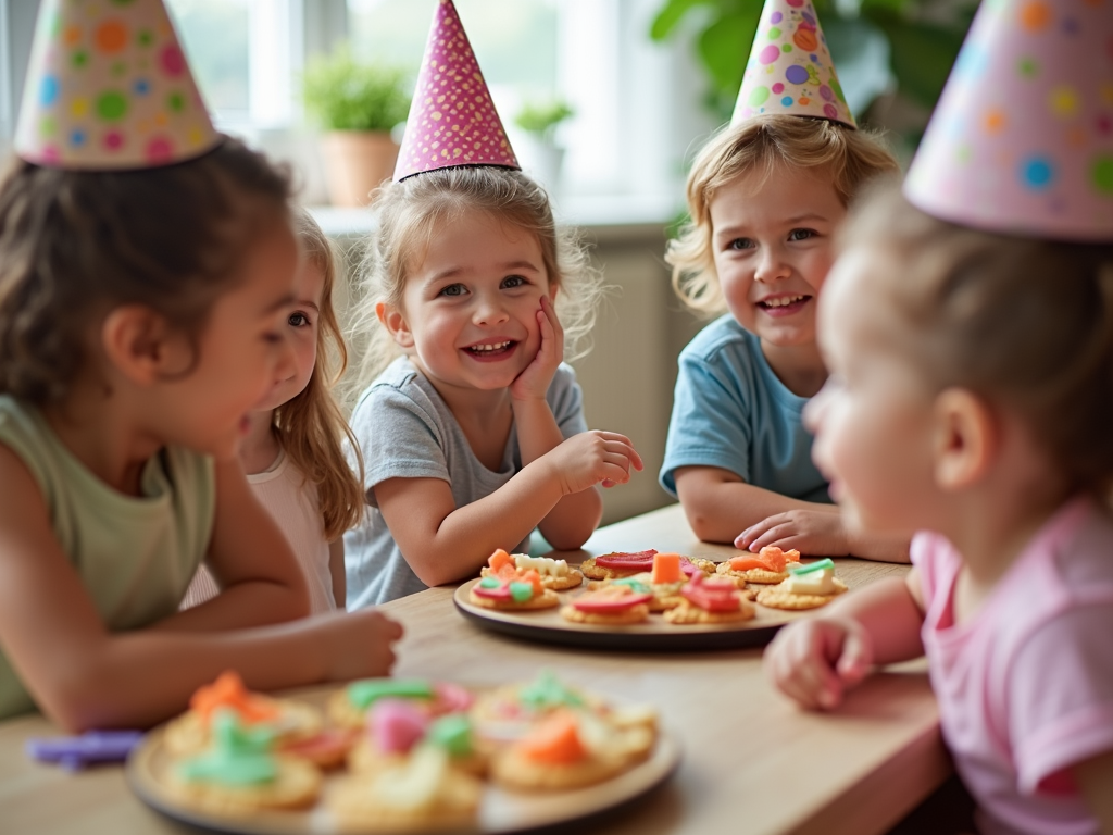 Children enjoying allergy-friendly snacks at a party