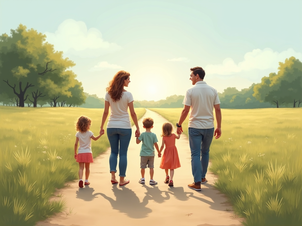 A family walks hand-in-hand, embodying the strength and unity gained through collaborative therapy.