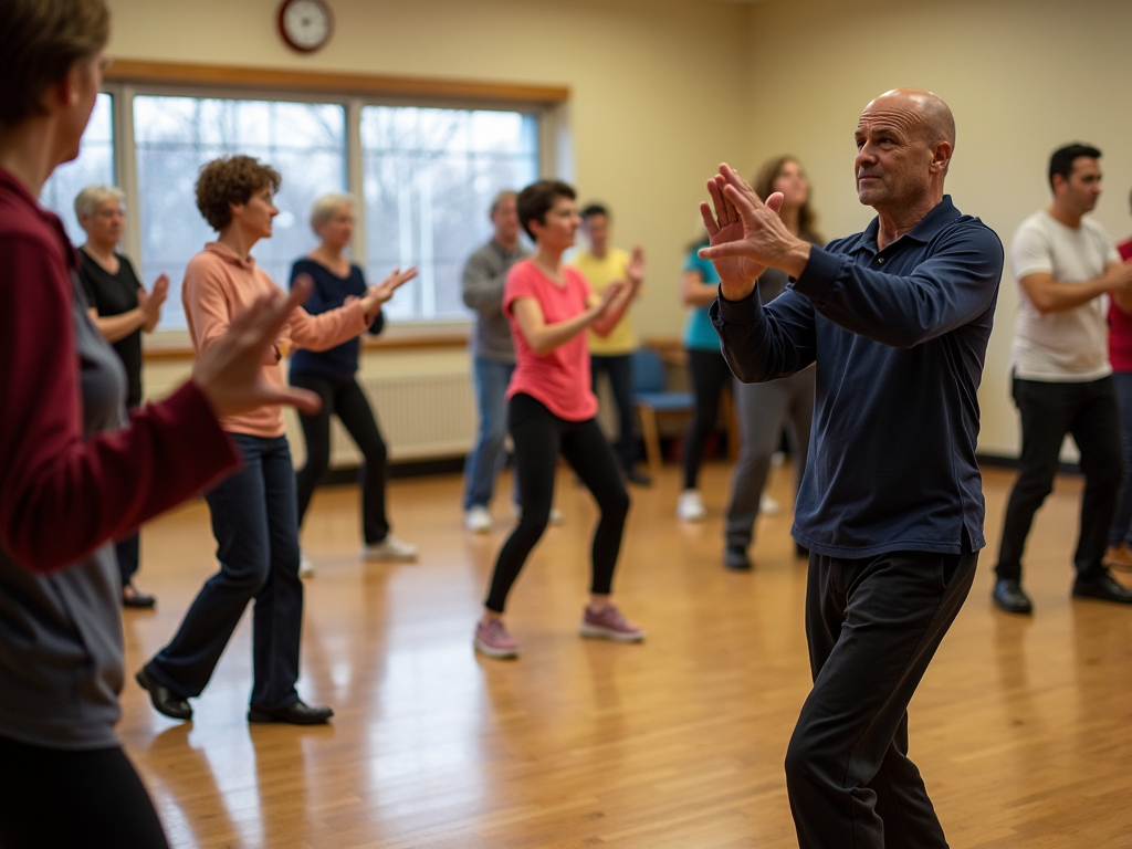 Tai Chi class in community center