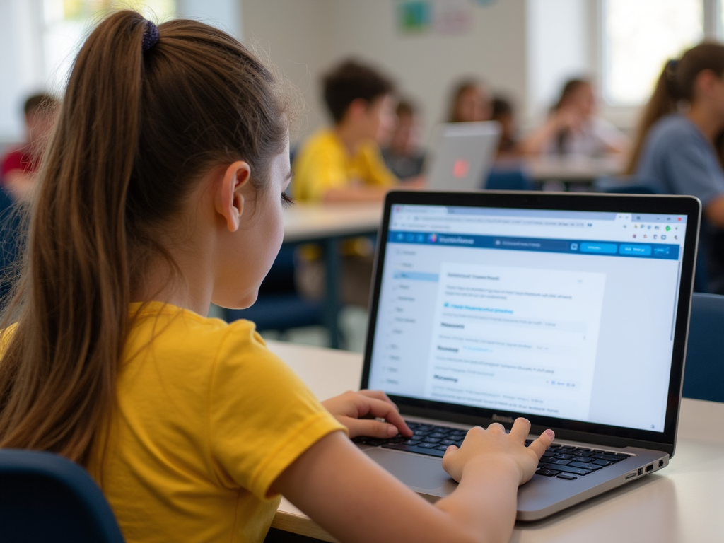 Student engaged in a tailored learning activity.