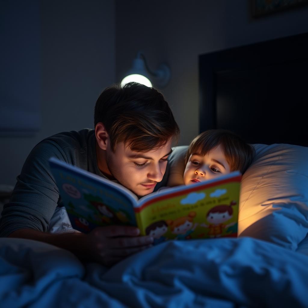 A parent and child enjoying a bedtime story, highlighting the importance of routines for child development.