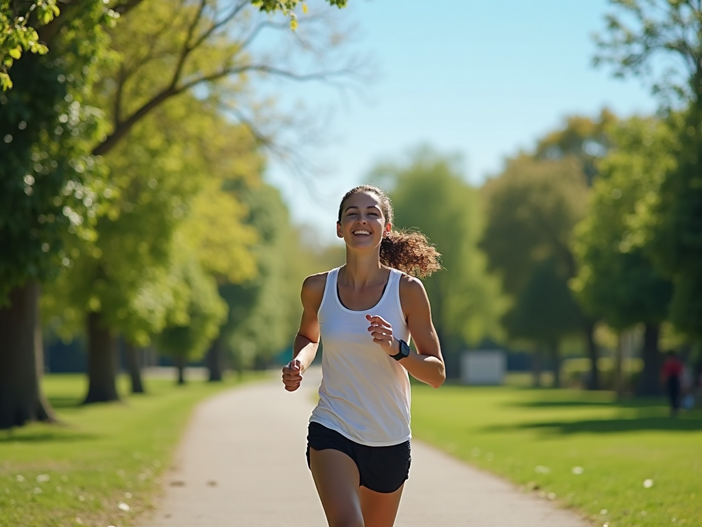 Jogger enjoying a cardio workout in nature