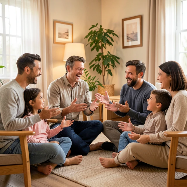 Family participating in behavioral family therapy session