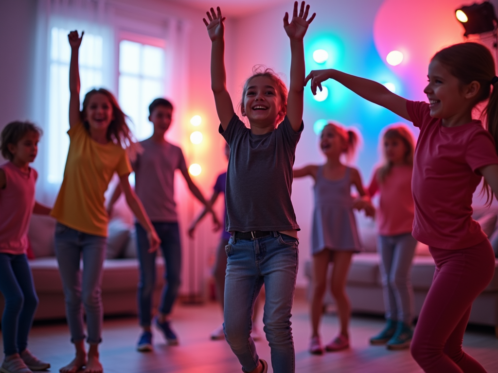 Kids dancing at home