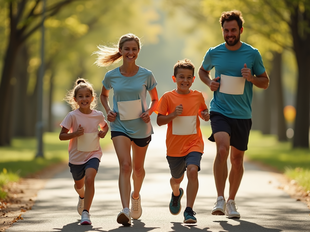 Family enjoying a 5K race together